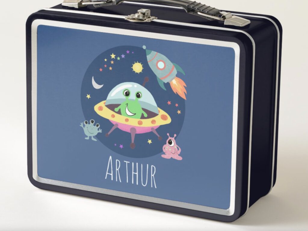 Metal Alien Space Ship Lunch Box