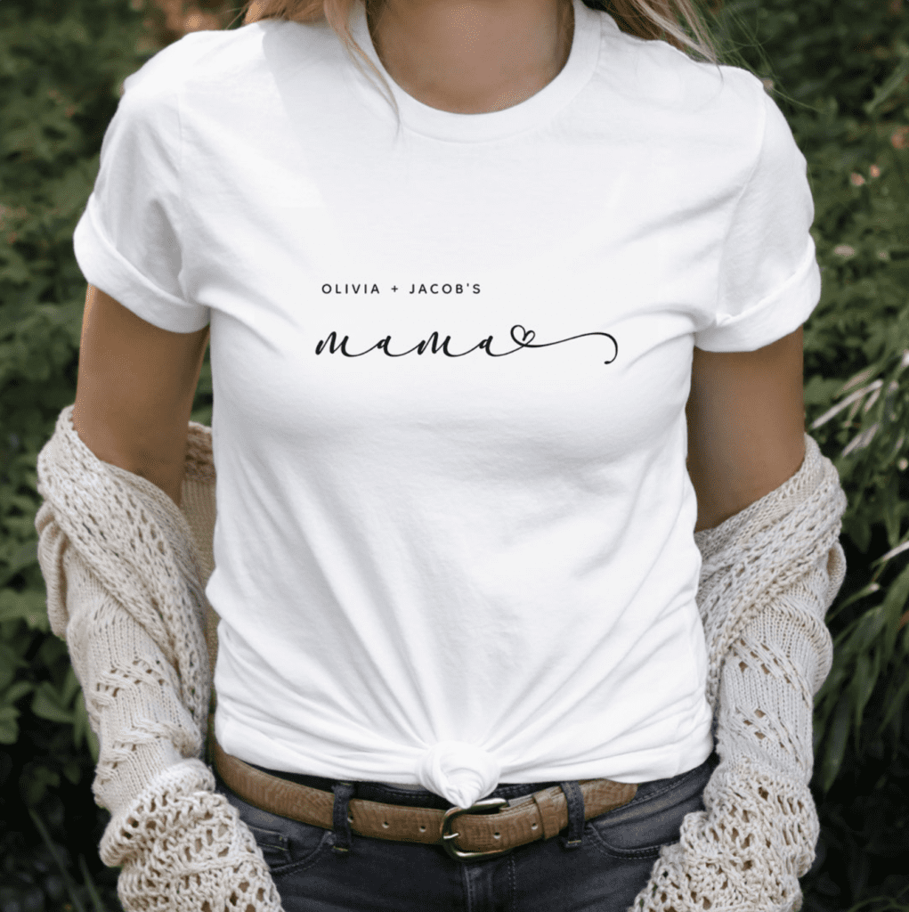 Mama Tshirt with Personalized Kids Names